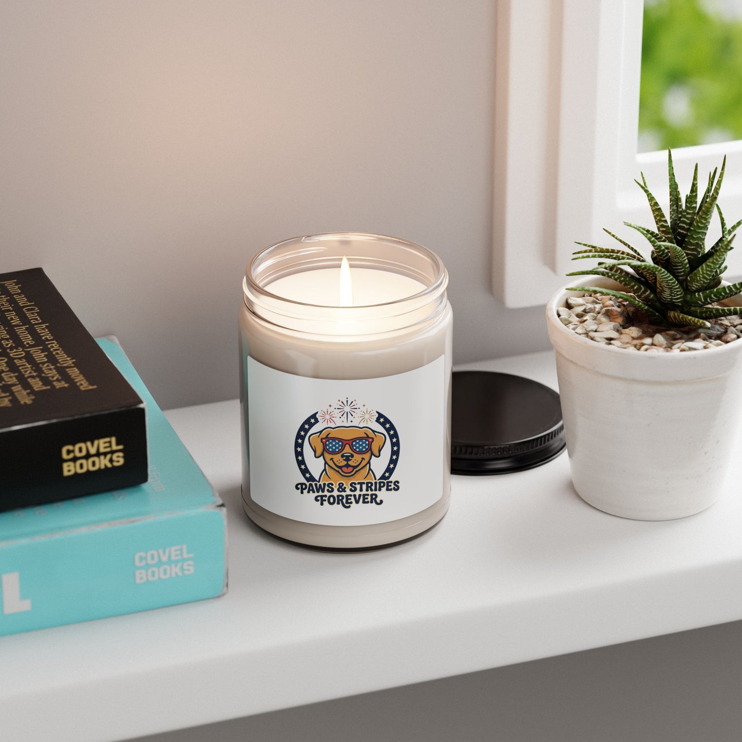 Paws & Stripes Forever Candle, Soy Jar | Americana, Retro 4th of July