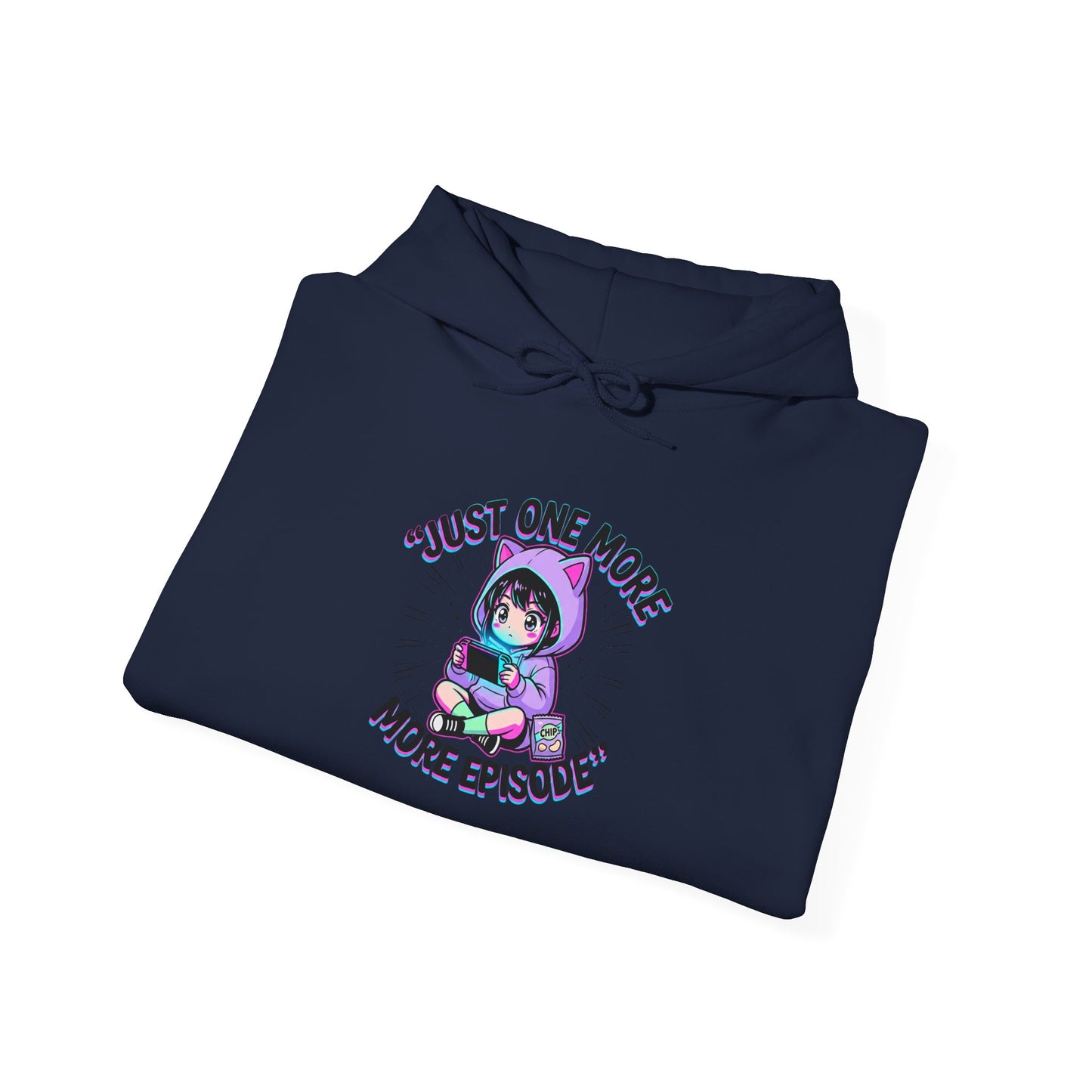 Just One More Episode anime aesthetic Hoodie | chibi kawaii, manga panel art