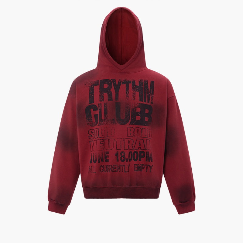 Aged-style Letter-print Hoodie In American