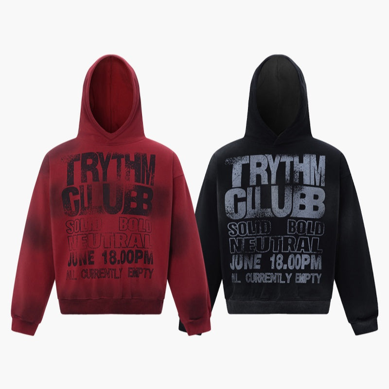 Aged-style Letter-print Hoodie In American