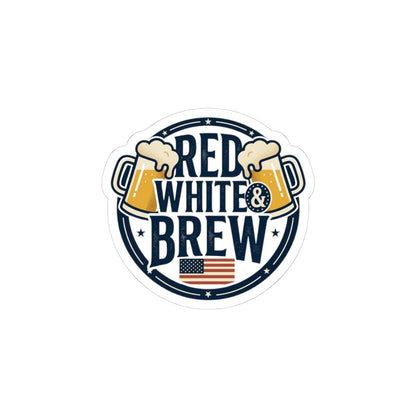 Red White & Brew Kiss-Cut Sticker | Americana Retro, 4th of July