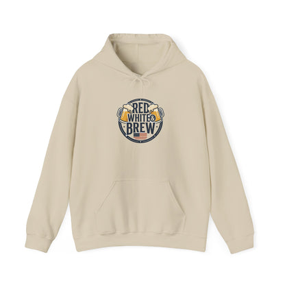 Red White Brew Hoodie | Americana, vintage distressed patriotic palette