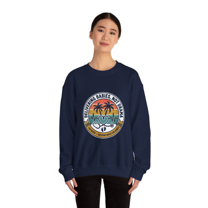 Retro Sunset Palms Crewneck, vintage distressed Americana, summer BBQ 4th of July