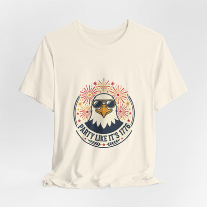 Party Like It's 1776 Tee | Americana Retro, Fireworks Bald Eagle