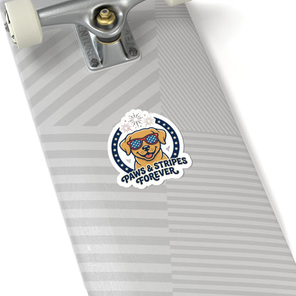 Paws & Stripes Forever Sticker | Americana 4th of July, Retro Patriotic Palette