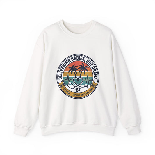 Retro Sunset Palms Crewneck, vintage distressed Americana, summer BBQ 4th of July