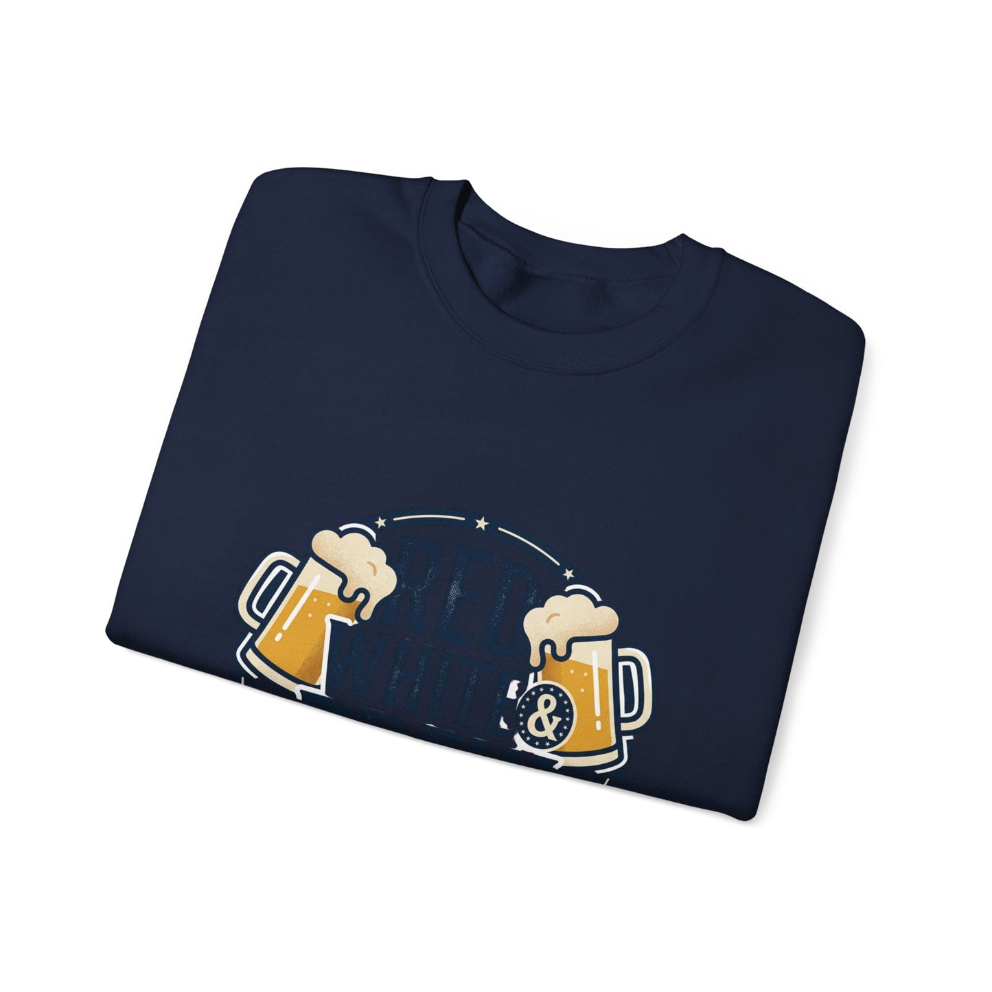 Red White & Brew Sweatshirt | Americana, Vintage Distressed, 4th of July