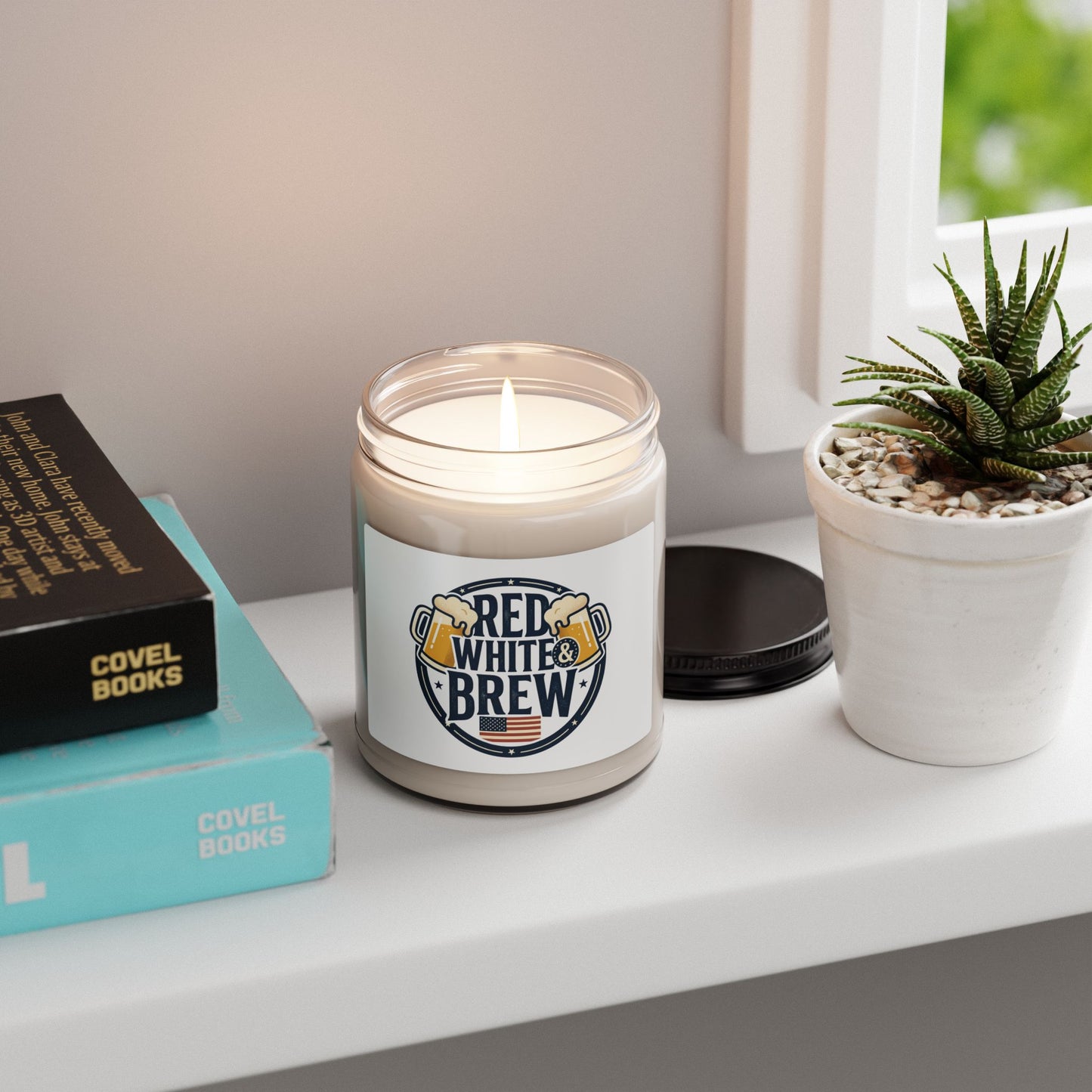 Red White & Brew Candle | 9oz Soy, Americana Retro Fourth of July