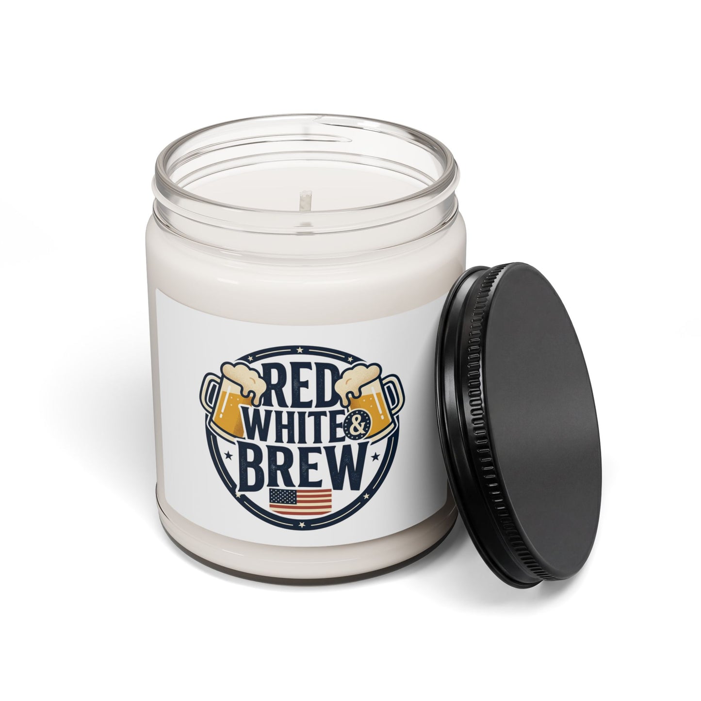 Red White & Brew Candle | 9oz Soy, Americana Retro Fourth of July