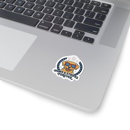 Paws & Stripes Forever Sticker | Americana 4th of July, Retro Patriotic Palette