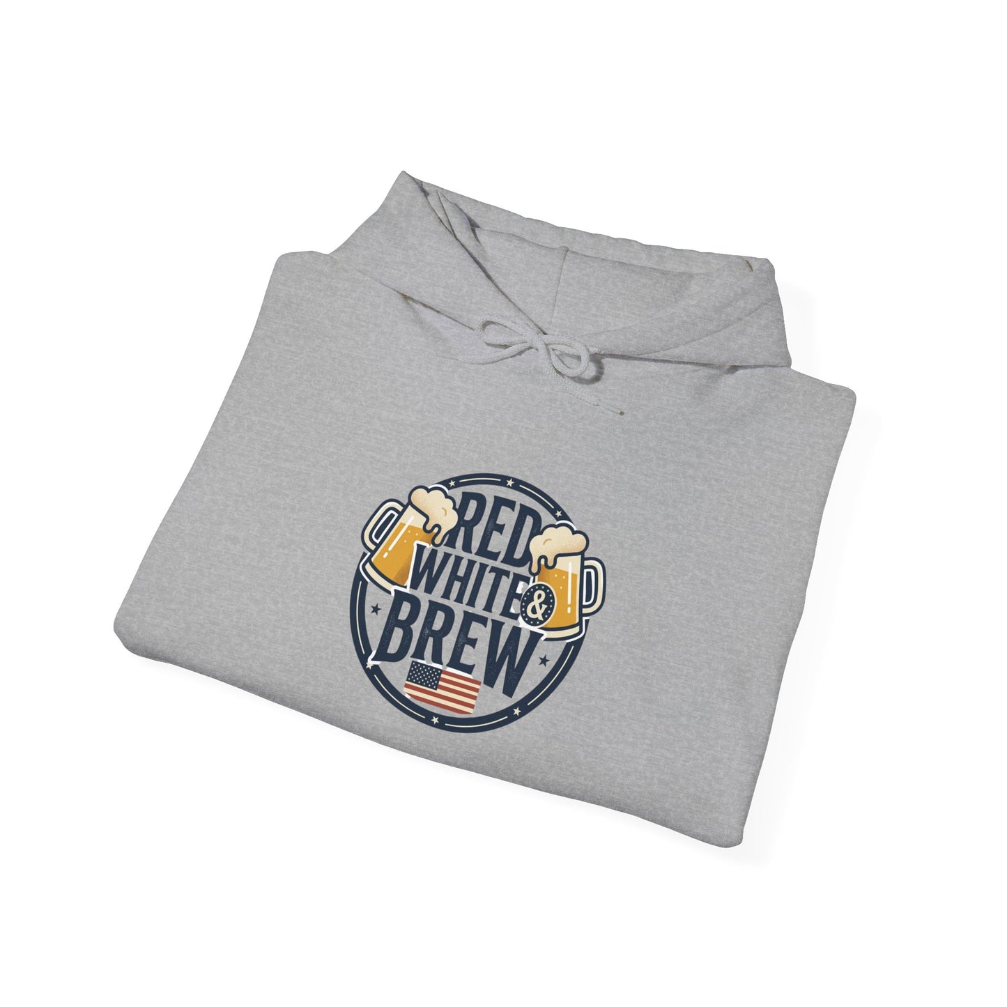 Red White Brew Hoodie | Americana, vintage distressed patriotic palette