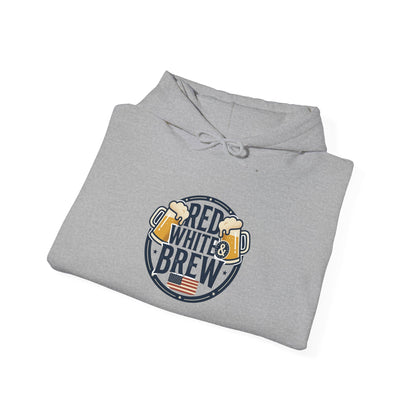 Red White Brew Hoodie | Americana, vintage distressed patriotic palette