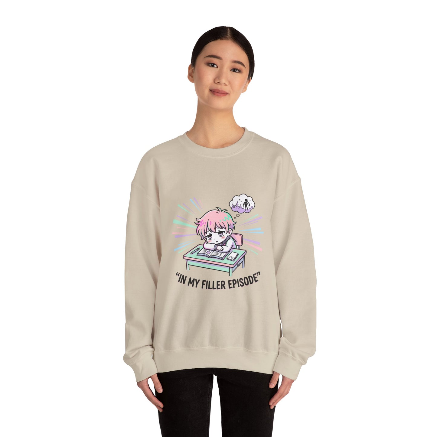 chibi manga panel crewneck sweatshirt | anime aesthetic, kawaii
