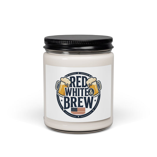 Red White & Brew Candle | 9oz Soy, Americana Retro Fourth of July