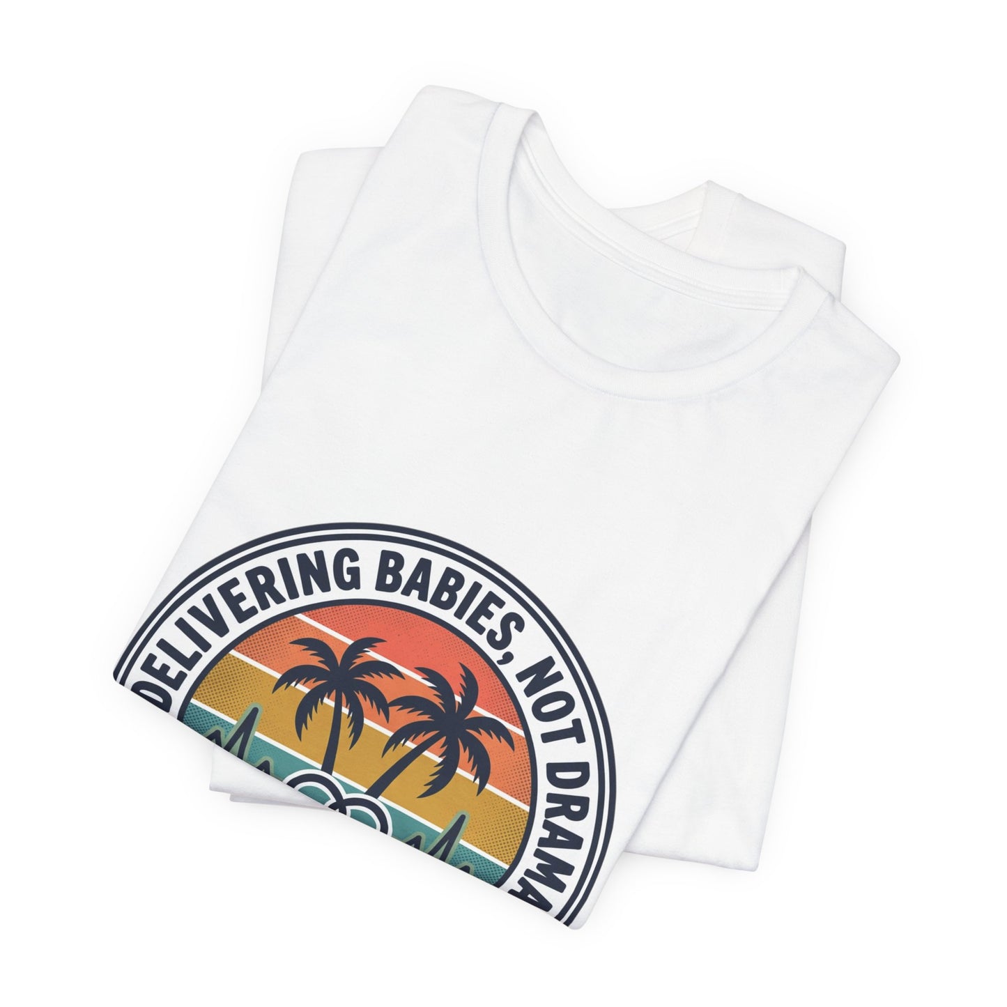 Retro Sunset Palm Badge Tee | Americana, vintage distressed 4th of July