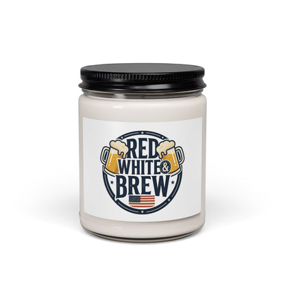 Red White & Brew Candle | 9oz Soy, Americana Retro Fourth of July
