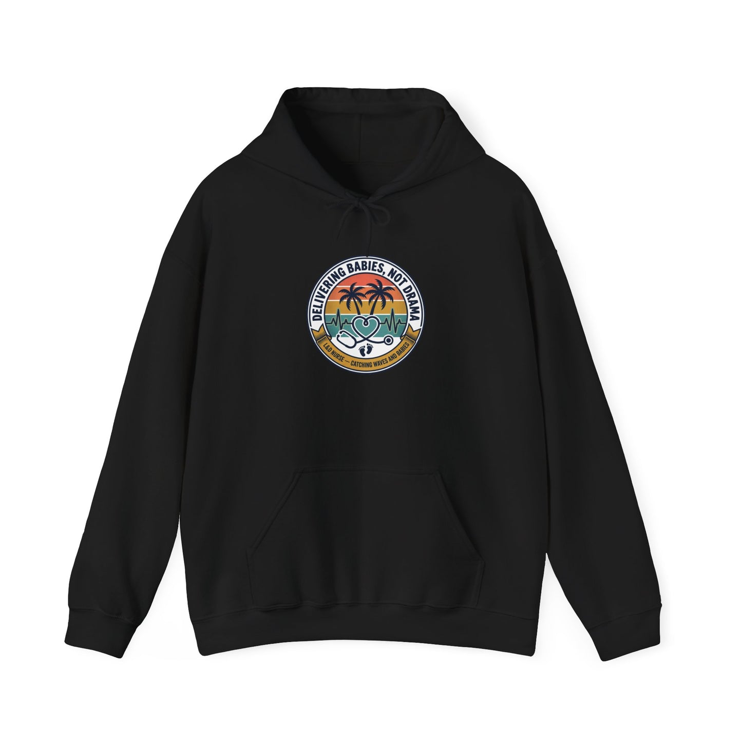Retro Americana Palm Surf Hoodie | 4th of July, vintage patriotic palette