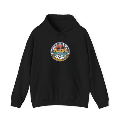 Retro Americana Palm Surf Hoodie | 4th of July, vintage patriotic palette