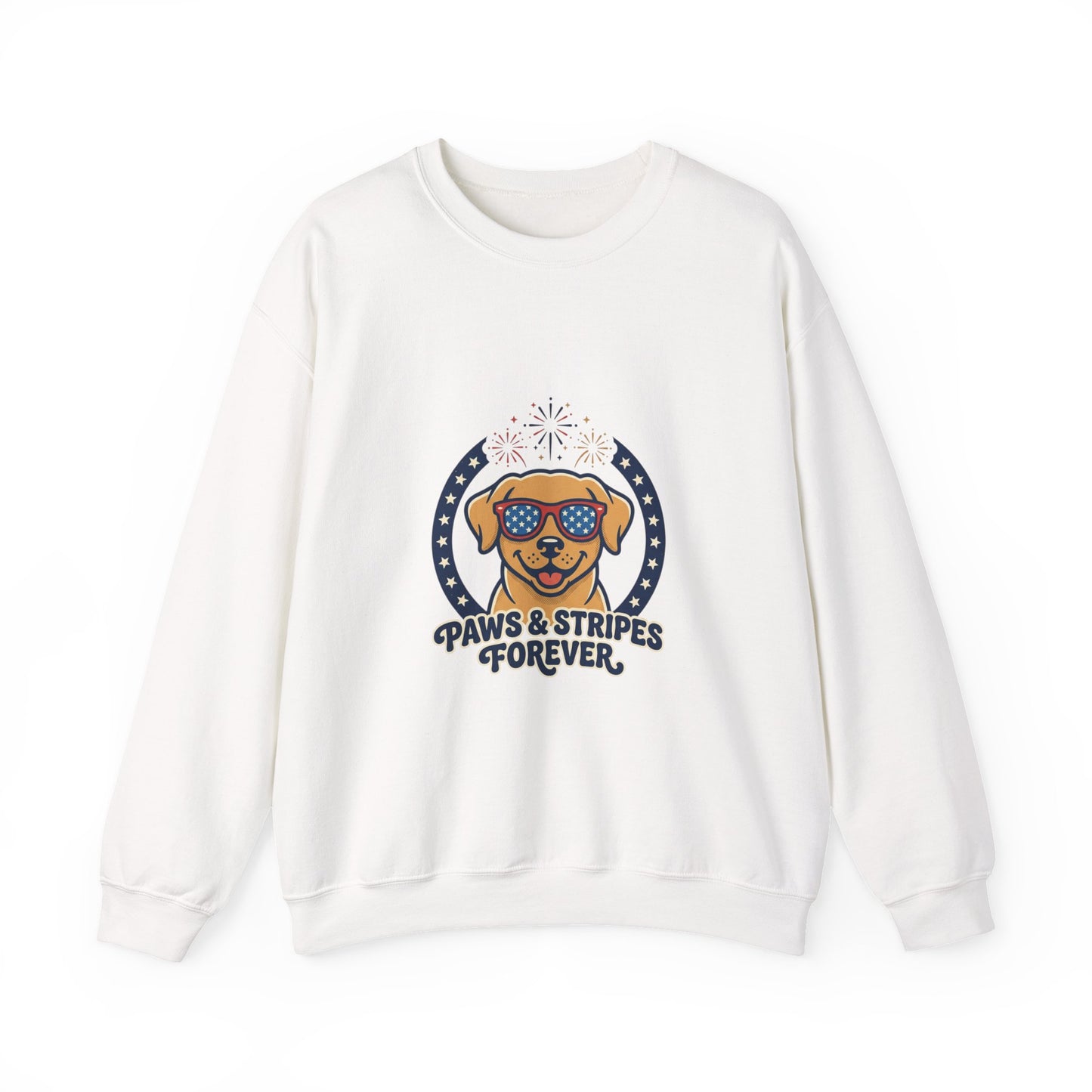 Paws & Stripes Forever Sweatshirt | Americana Retro, vintage distressed patriotic palette