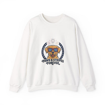 Paws & Stripes Forever Sweatshirt | Americana Retro, vintage distressed patriotic palette