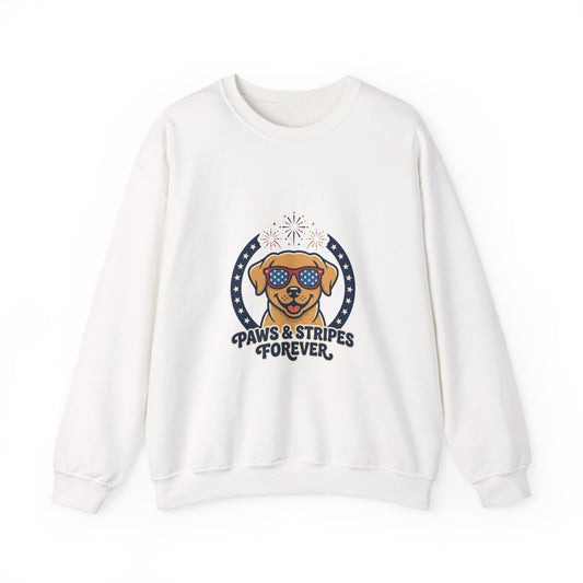Paws & Stripes Forever Sweatshirt | Americana Retro, vintage distressed patriotic palette