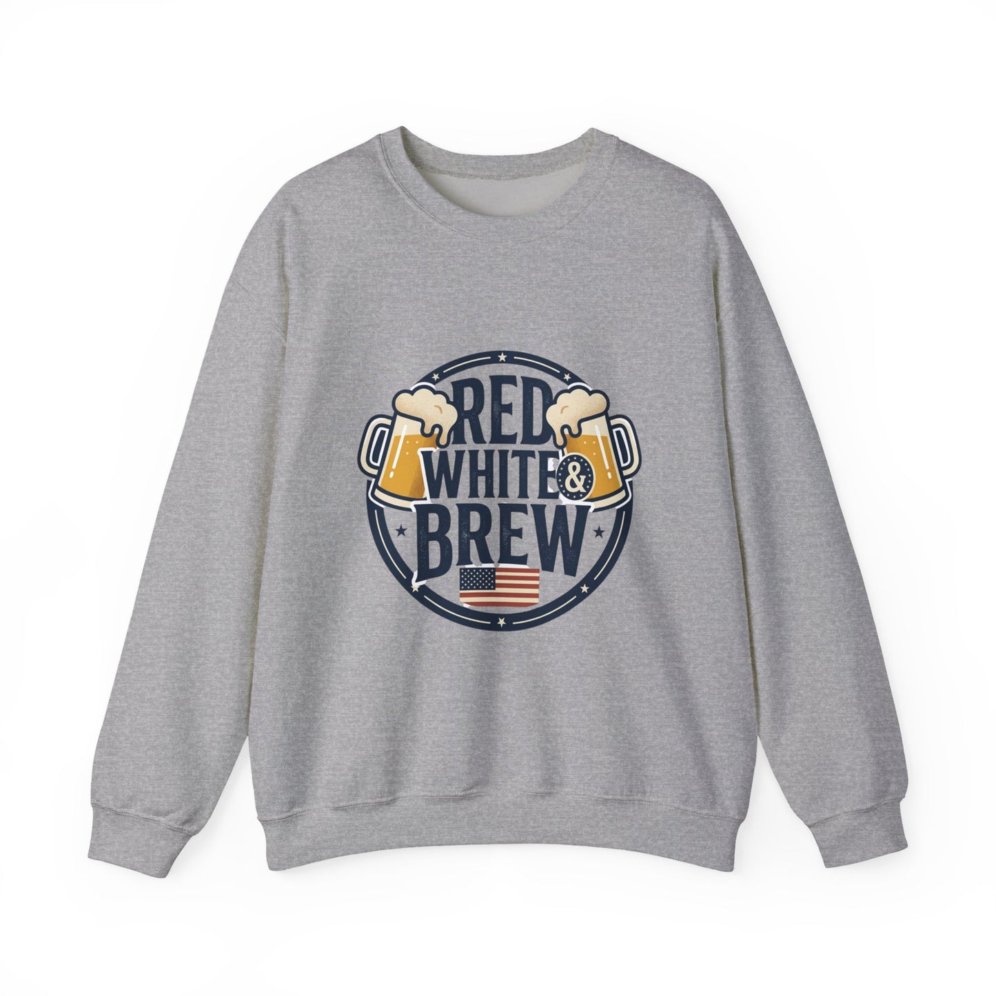 Red White & Brew Sweatshirt | Americana, Vintage Distressed, 4th of July