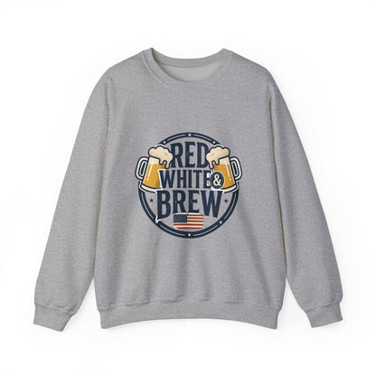 Red White & Brew Sweatshirt | Americana, Vintage Distressed, 4th of July
