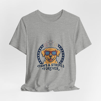 Paws & Stripes Forever Tee | Americana Retro 4th of July, Vintage Patriotic Palette