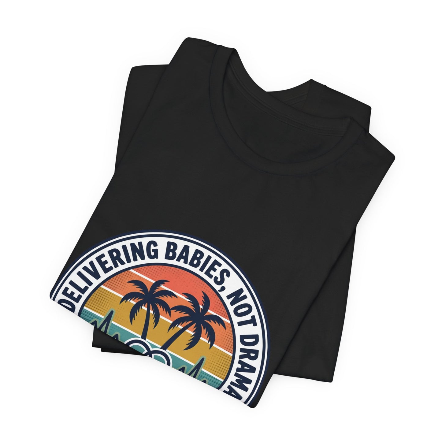 Retro Sunset Palm Badge Tee | Americana, vintage distressed 4th of July