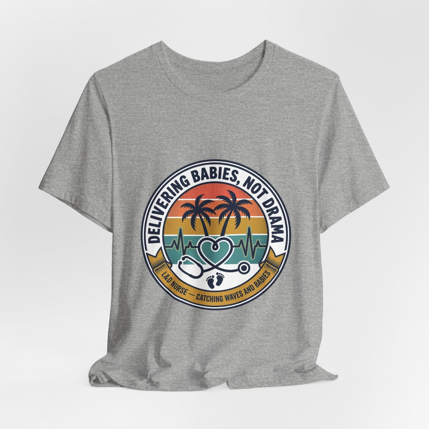 Retro Sunset Palm Badge Tee | Americana, vintage distressed 4th of July