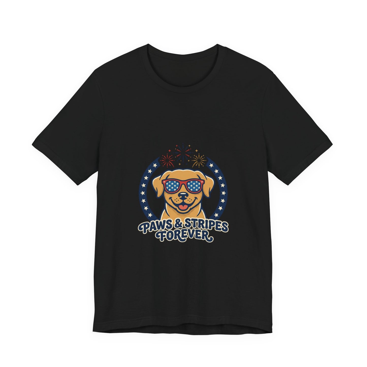 Paws & Stripes Forever Tee | Americana Retro 4th of July, Vintage Patriotic Palette