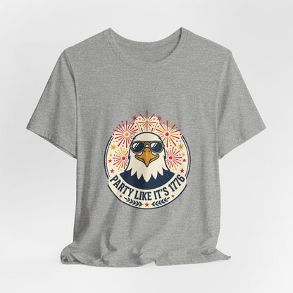 Party Like It's 1776 Tee | Americana Retro, Fireworks Bald Eagle