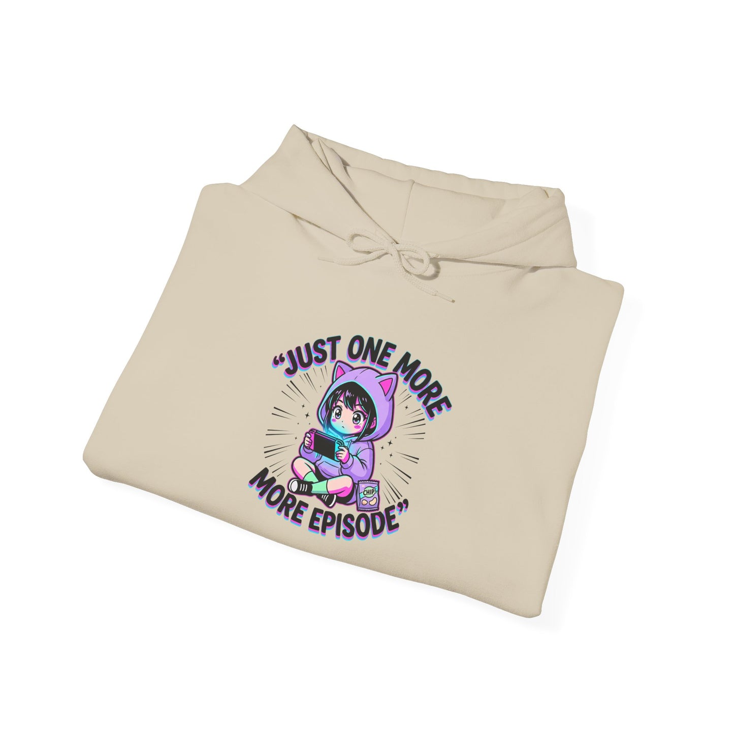 Just One More Episode anime aesthetic Hoodie | chibi kawaii, manga panel art