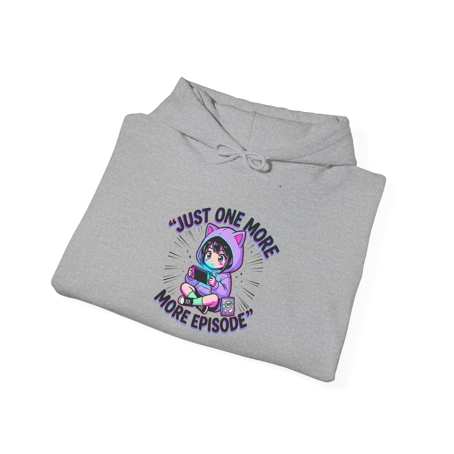 Just One More Episode anime aesthetic Hoodie | chibi kawaii, manga panel art