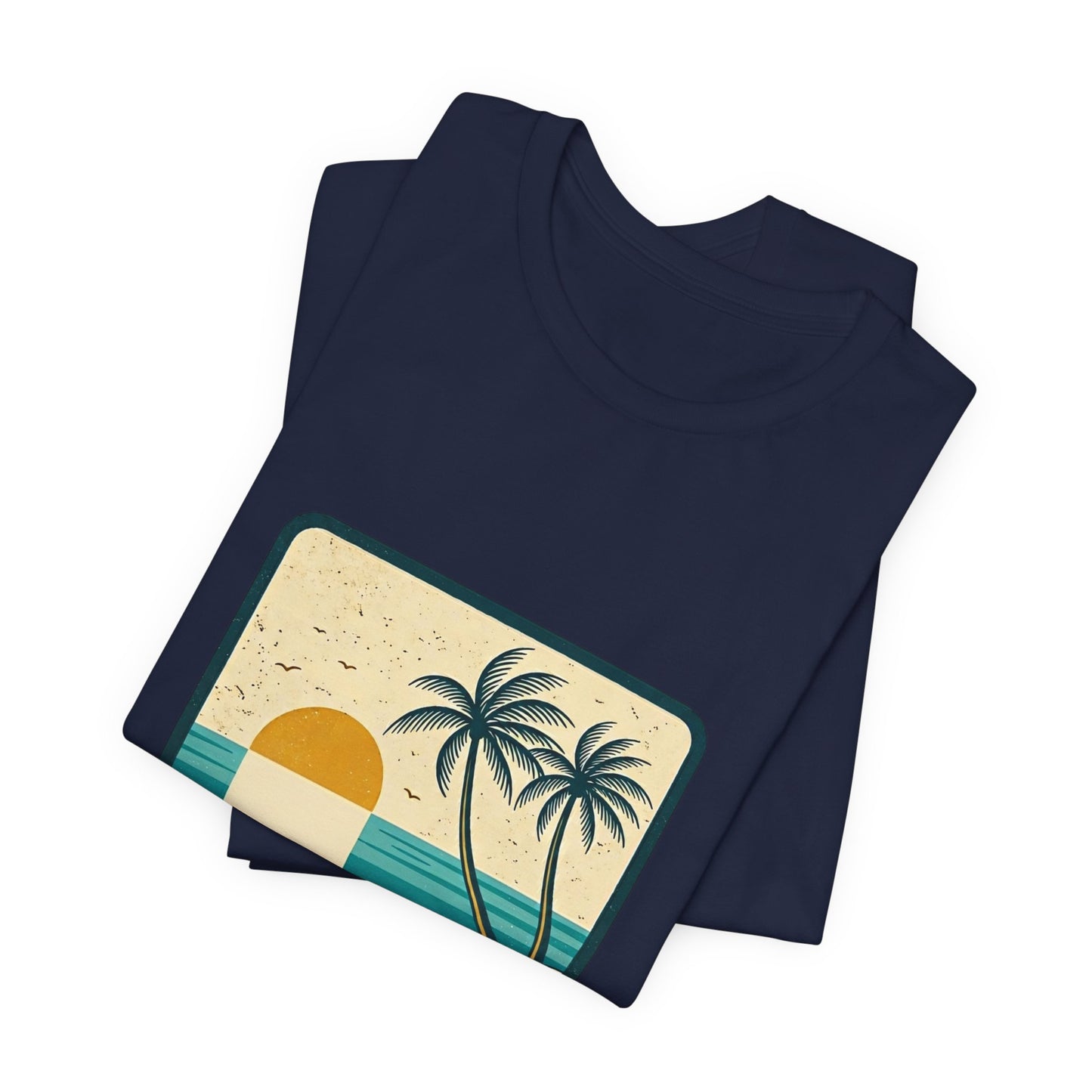 Summer Calm Beach T‑Shirt — Retro Palm Tree Sunset Tee