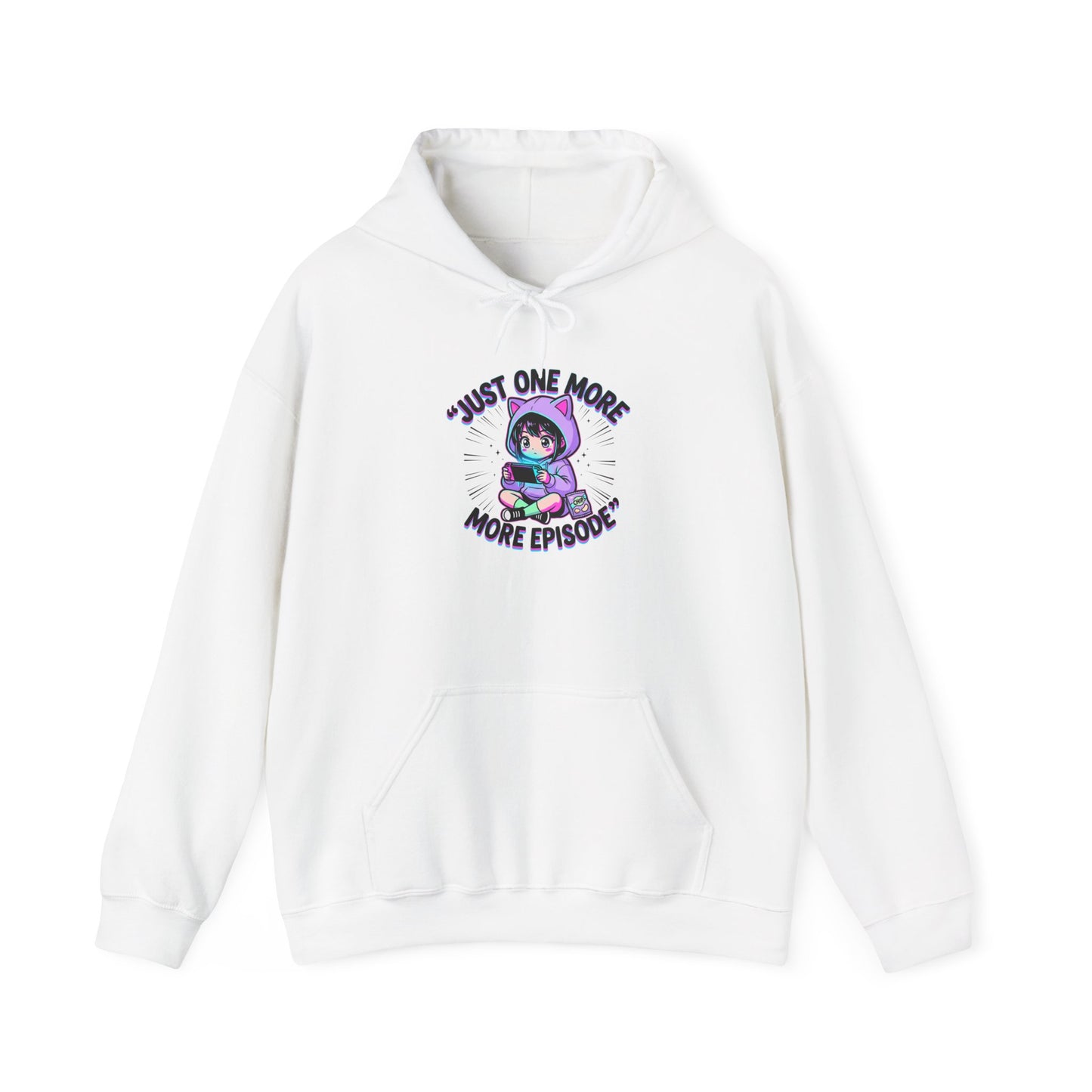 Just One More Episode anime aesthetic Hoodie | chibi kawaii, manga panel art