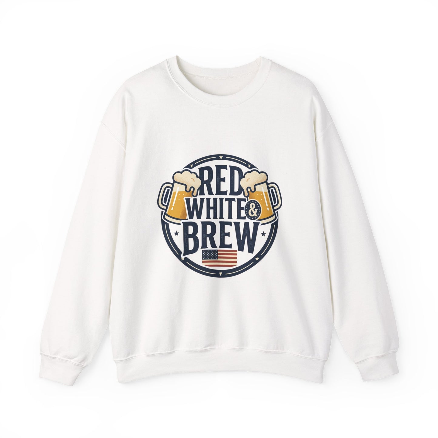 Red White & Brew Sweatshirt | Americana, Vintage Distressed, 4th of July
