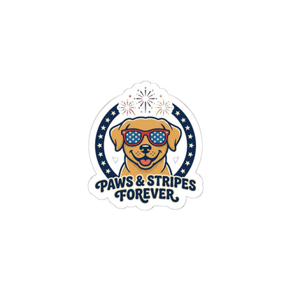 Paws & Stripes Forever Sticker | Americana 4th of July, Retro Patriotic Palette