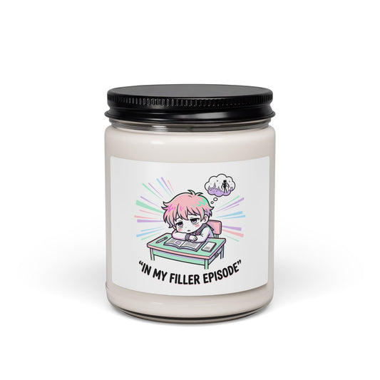 chibi study scene soy candle, anime aesthetic | kawaii manga panel