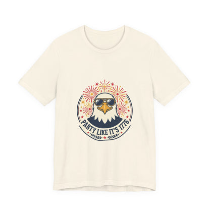 Party Like It's 1776 Tee | Americana Retro, Fireworks Bald Eagle