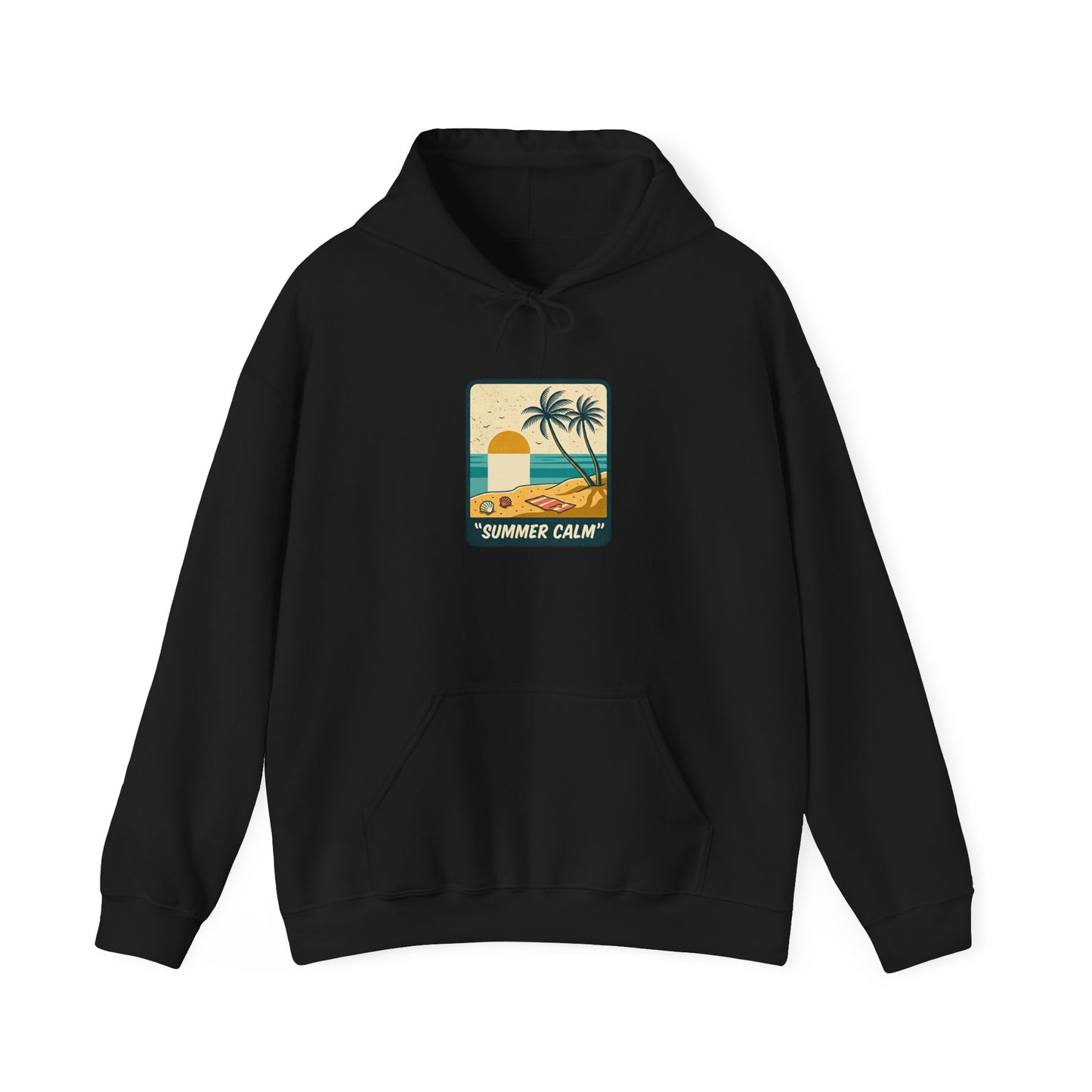 Vintage Summer Beach Patch Hoodie | Americana, Retro Patriotic Palette