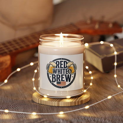 Red White & Brew Candle | 9oz Soy, Americana Retro Fourth of July
