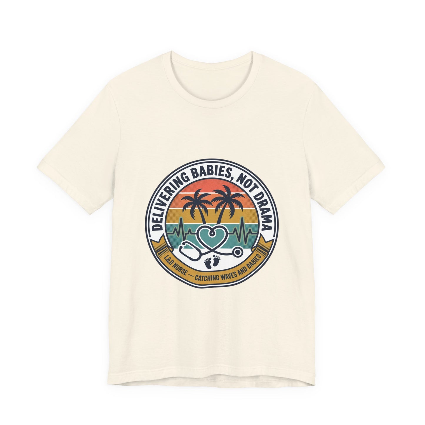 Retro Sunset Palm Badge Tee | Americana, vintage distressed 4th of July