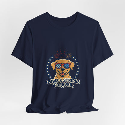 Paws & Stripes Forever Tee | Americana Retro 4th of July, Vintage Patriotic Palette