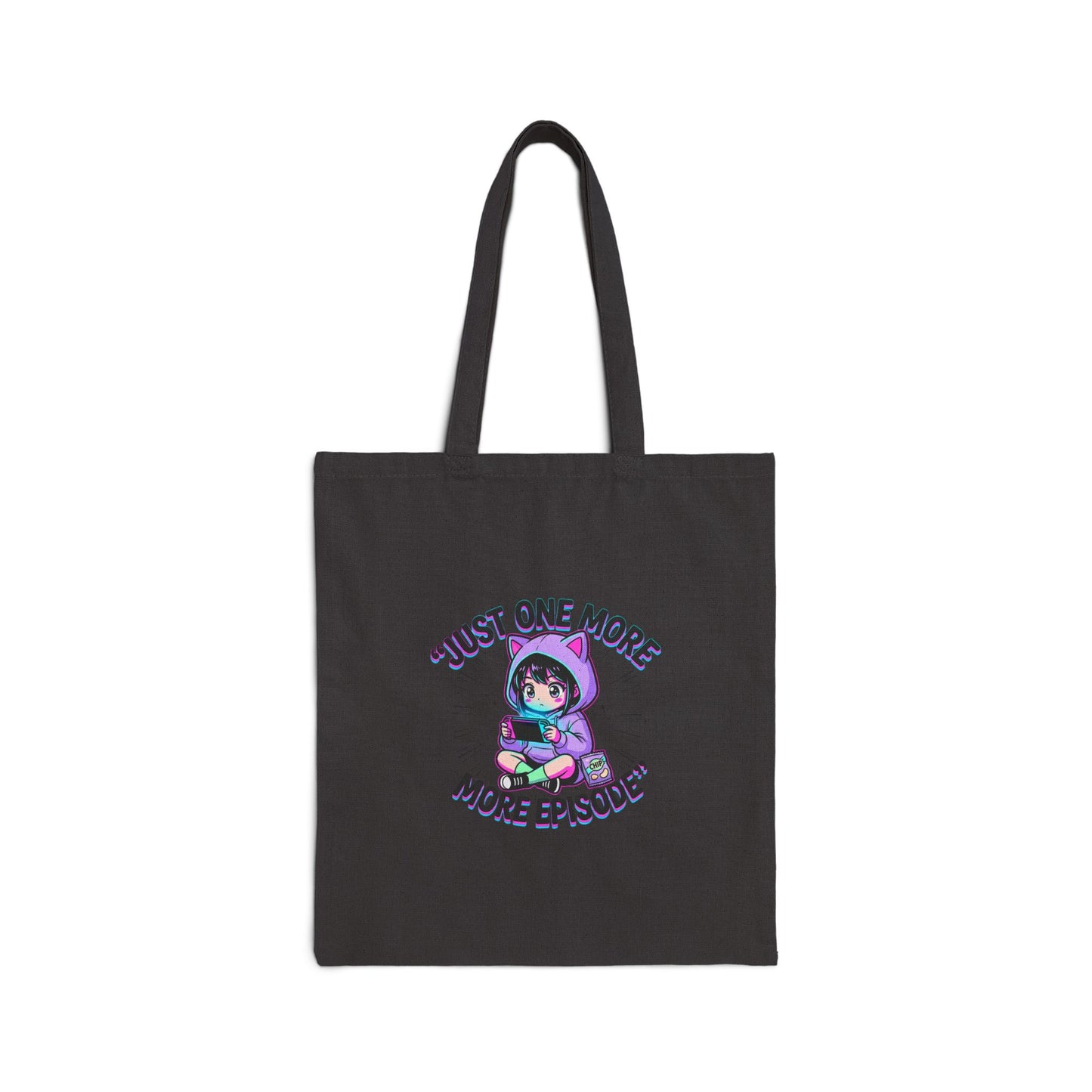 Tote Bag — "Just One More Episode" Cute Gamer Binge-Watching Cotton Canvas Tote
