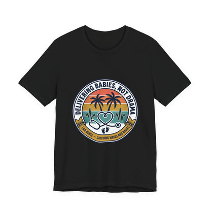 Retro Sunset Palm Badge Tee | Americana, vintage distressed 4th of July