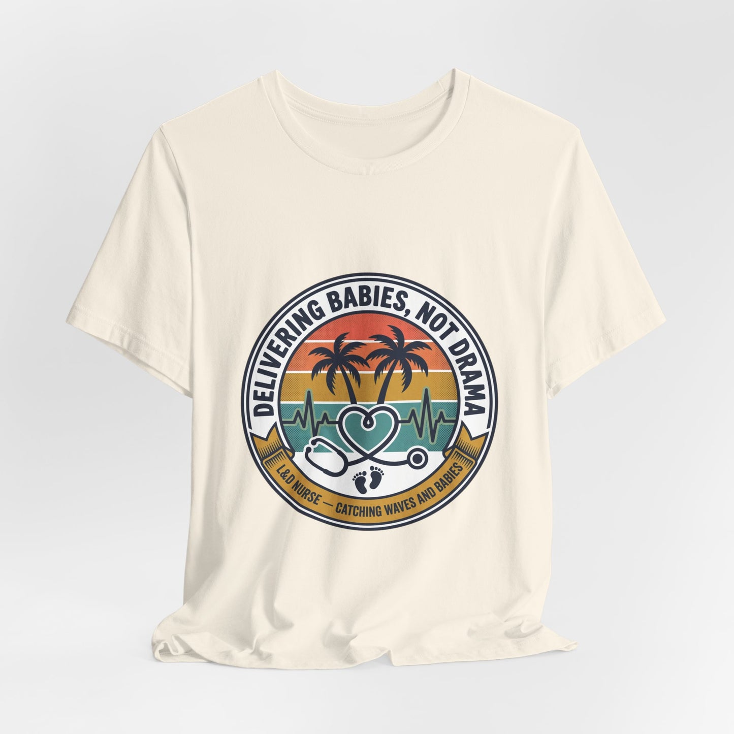 Retro Sunset Palm Badge Tee | Americana, vintage distressed 4th of July