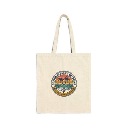 Vintage Beach Sunset Tote, Americana Retro 4th of July, Patriotic Palette
