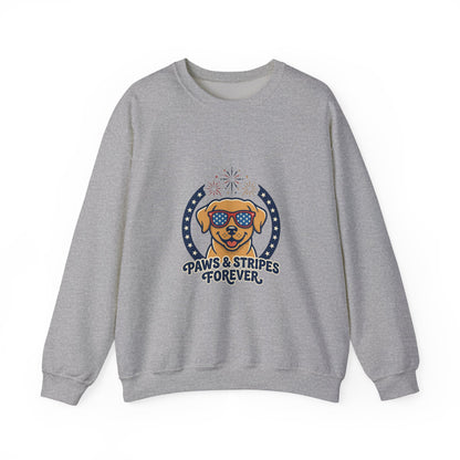 Paws & Stripes Forever Sweatshirt | Americana Retro, vintage distressed patriotic palette
