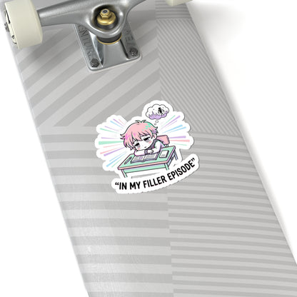 In My Filler Episode Sticker | Chibi Anime Aesthetic, Kawaii Manga Panel